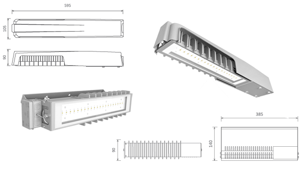 размеры светильника LAD LED R320-1-55